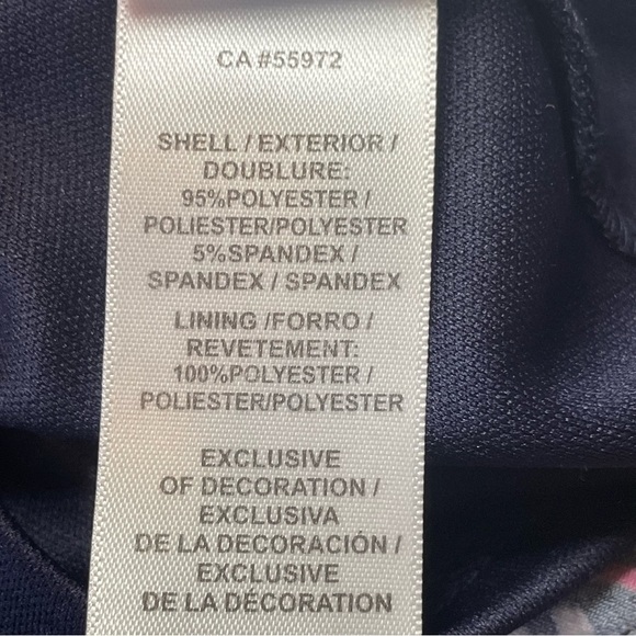 Laundry By Shelli Segal Navy Stripe Pink Floral Dress Medium Lilly Flower Casual - Picture 7 of 10